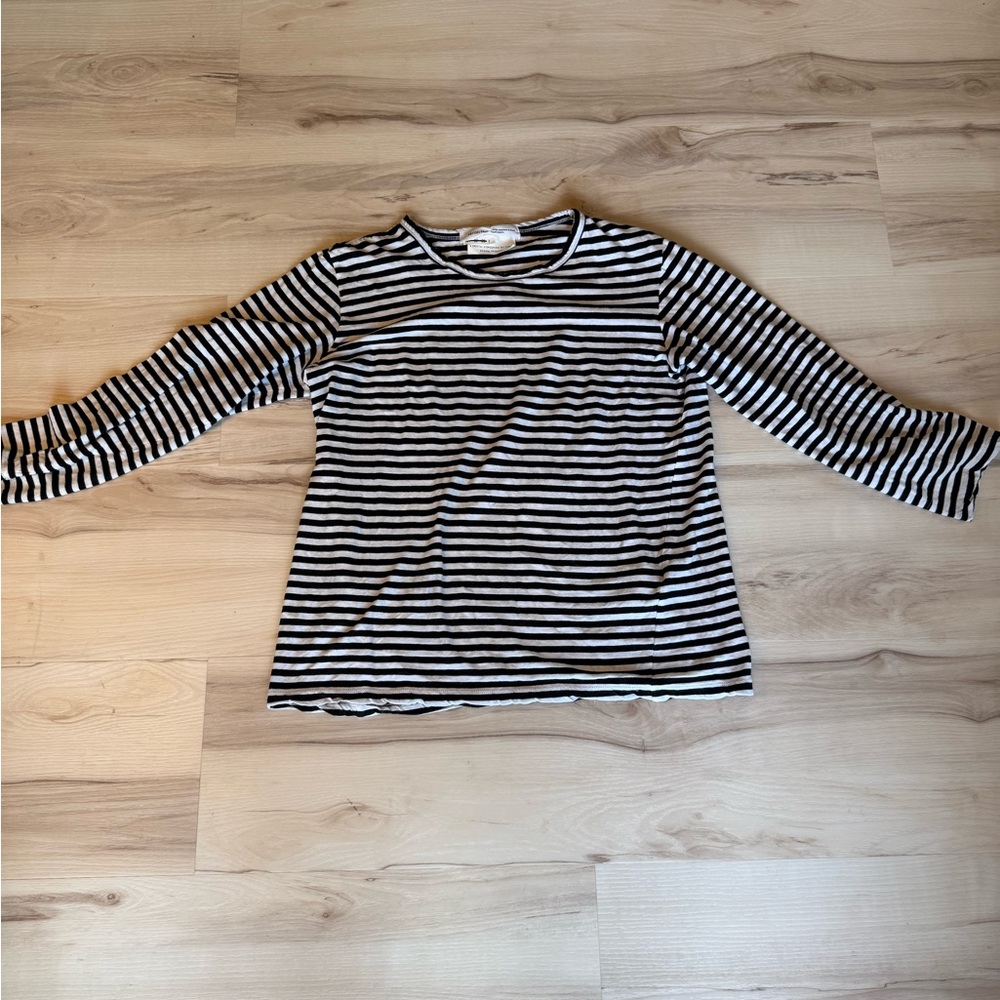 Véritécoeur Wabi-Sabi Long Sleeve Top – Free Size, Black & White Stripe